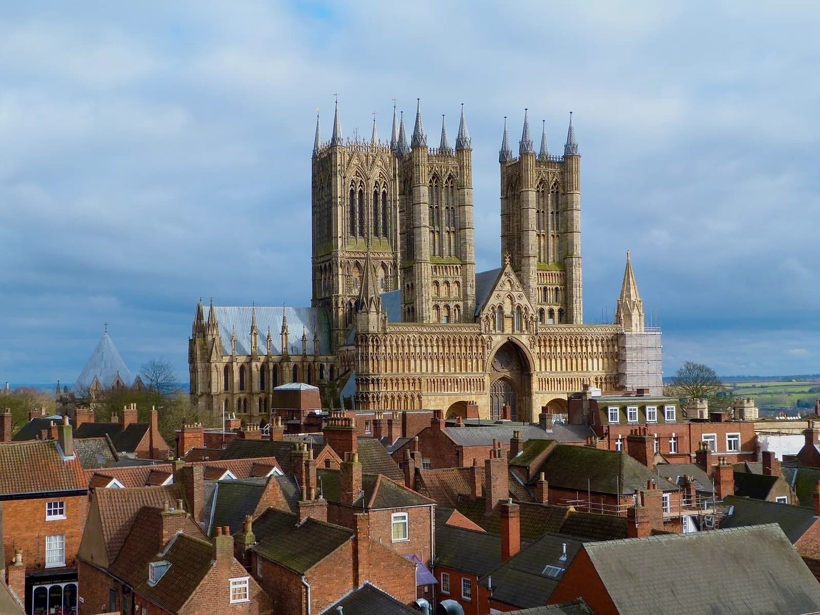 Lincoln Cathedral on the skyline, seen from Lincoln Castle.