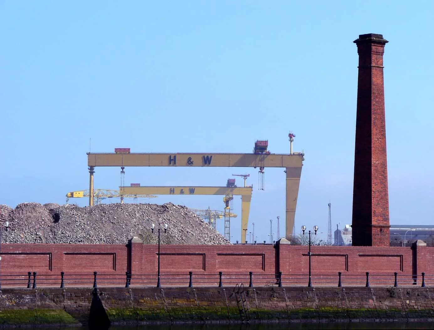 The Samson and Goliath gantry cranes on the Belfast skyline at Harland and Wolff.