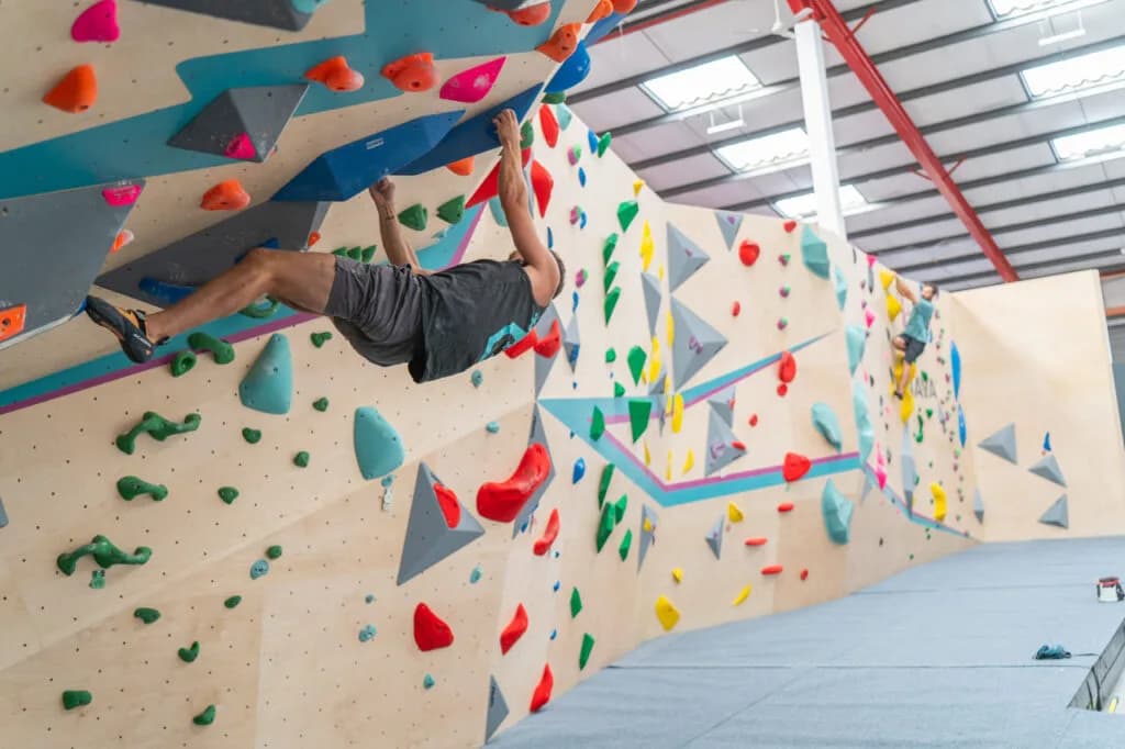 Bouldering wall at Flashpoint Bristol climbing centre