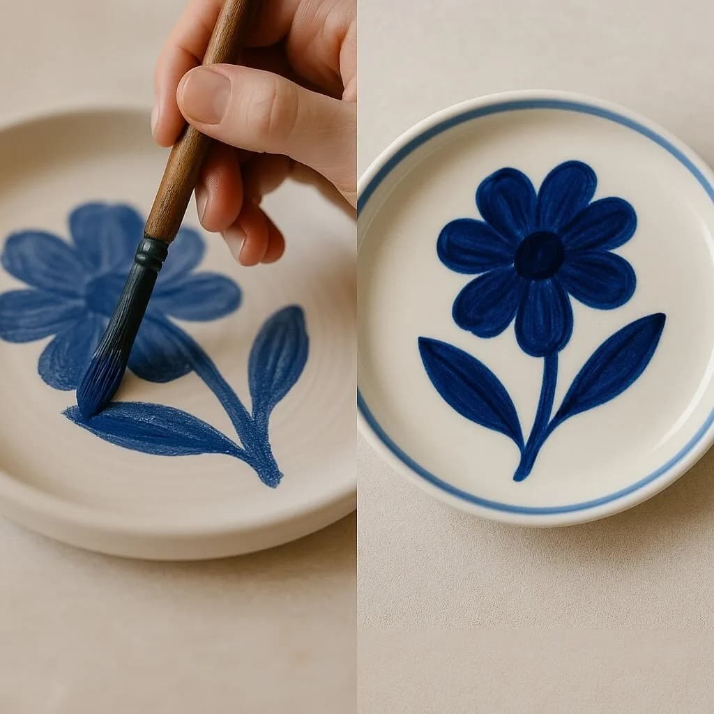 Children painting pottery at the Made at Nest studio in Bristol
