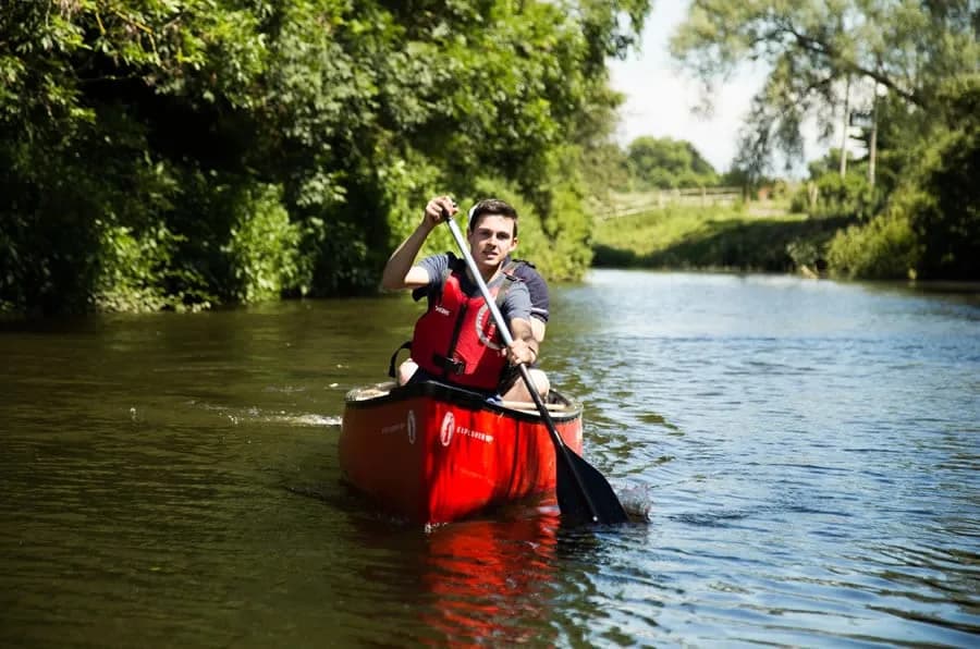 Canoe hire on the River Brue at Wall Eden Adventure, East Huntspill