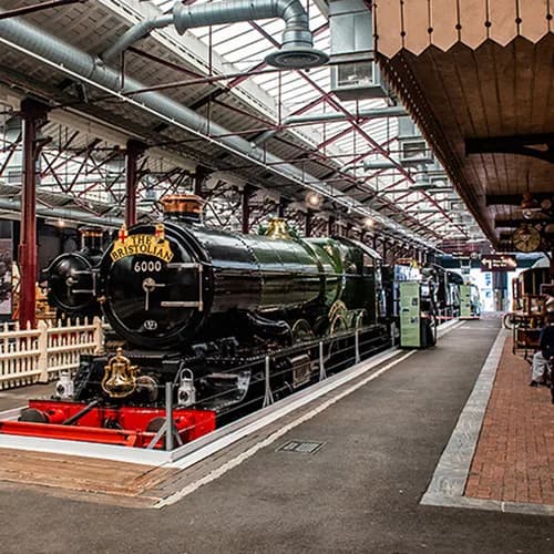 STEAM Museum of the Great Western Railway main hall with GWR King George V locomotive