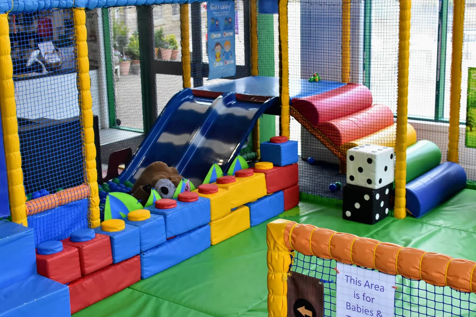 Peak Adventure indoor soft play centre play frame with slide and ball pit