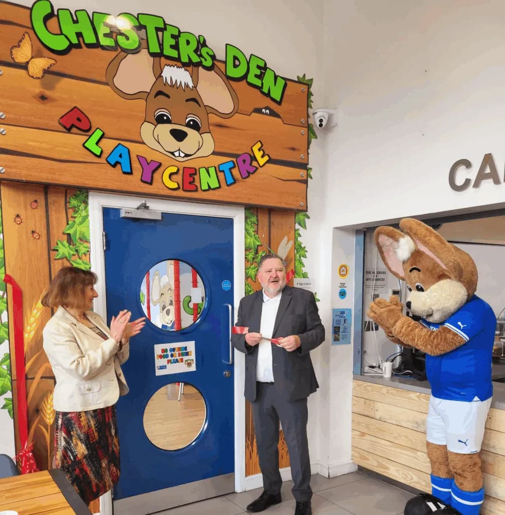 Chester's Den soft play centre entrance at SMH Group Stadium, Chesterfield