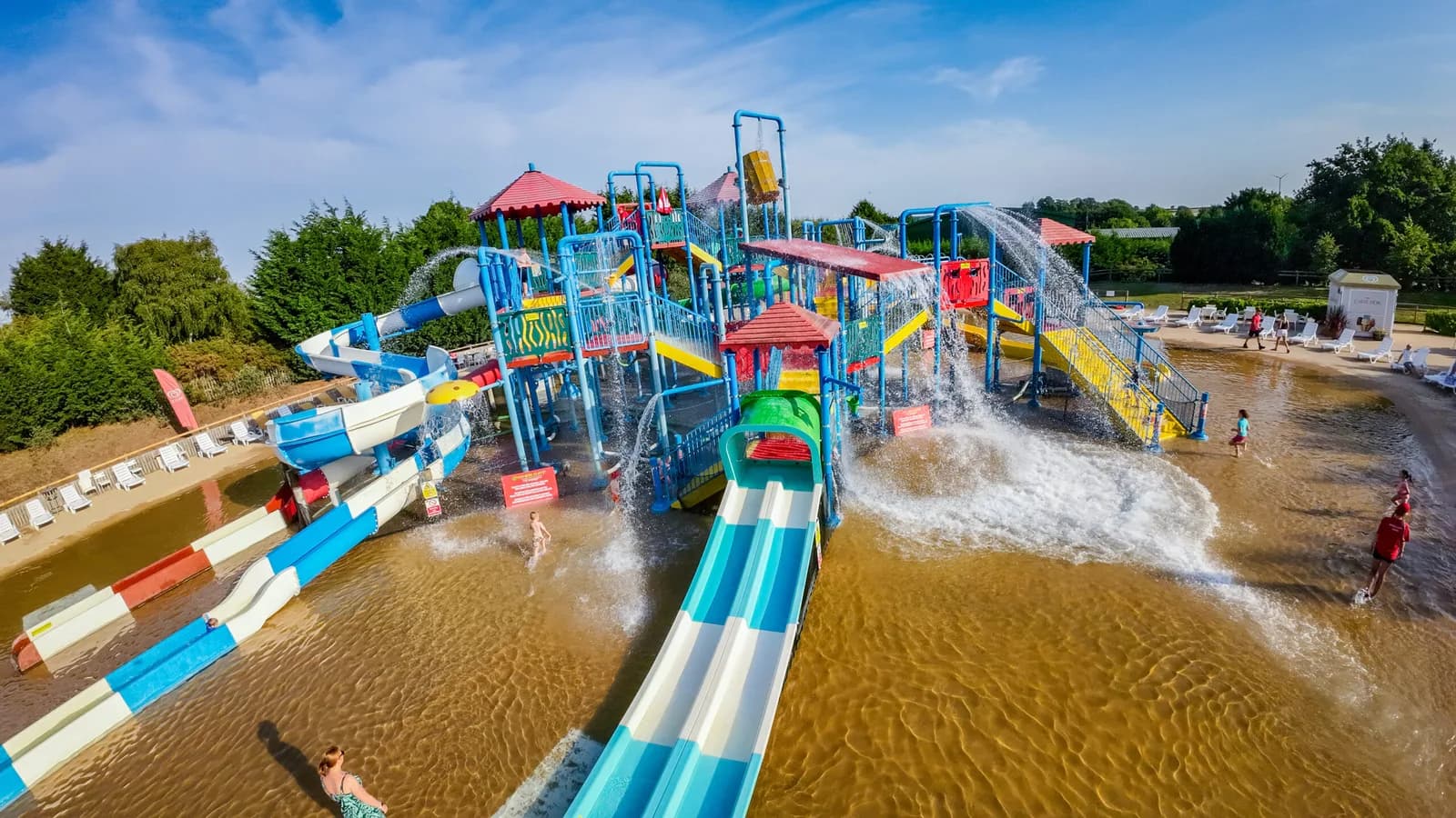 Aerial view of Robin Hoods Wheelgate Park theme park in Farnsfield, Nottinghamshire