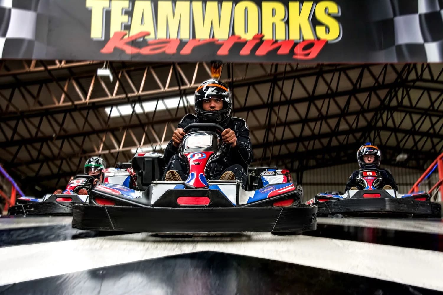 Indoor go-karting at Teamworks Karting Mansfield