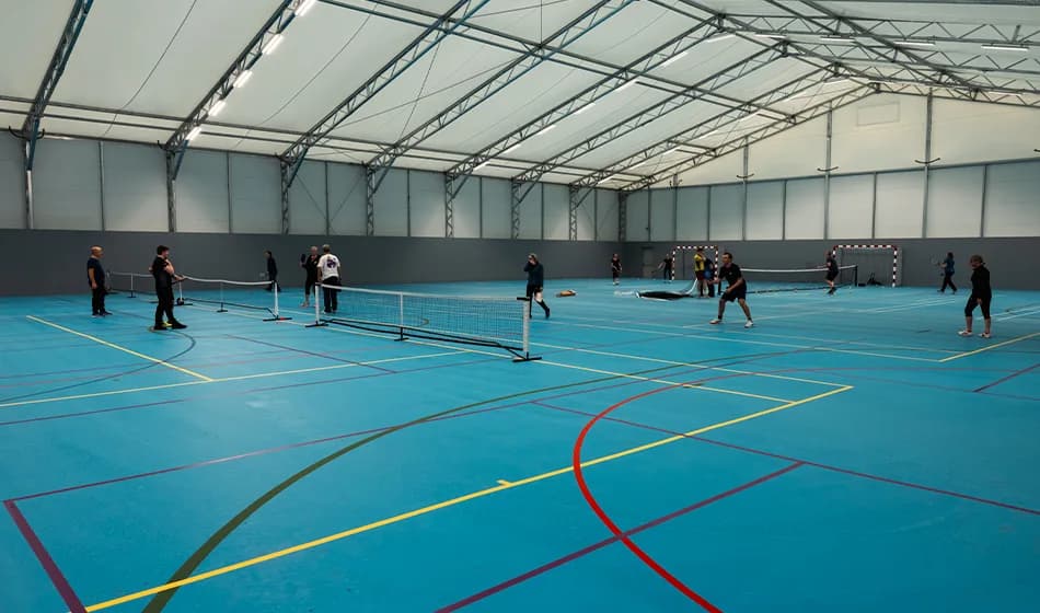 Indoor multi-sport hall with pickleball courts at Harborough Leisure Centre