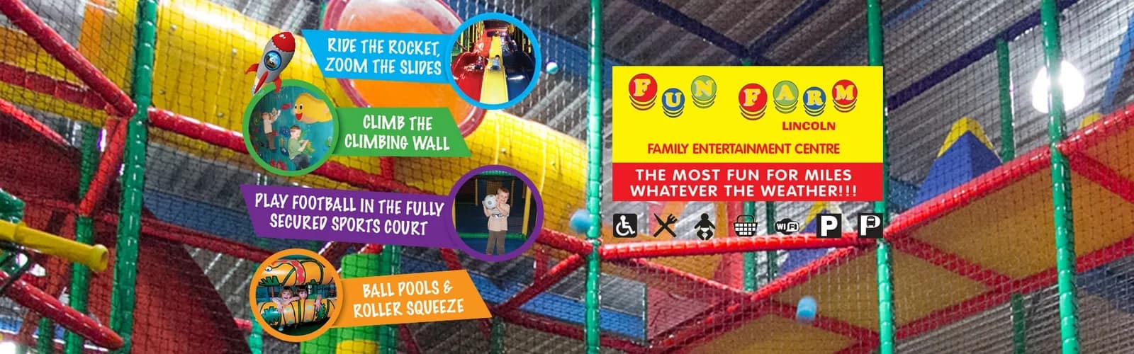 Fun Farm Lincoln multi-level indoor soft play centre with slides and climbing elements