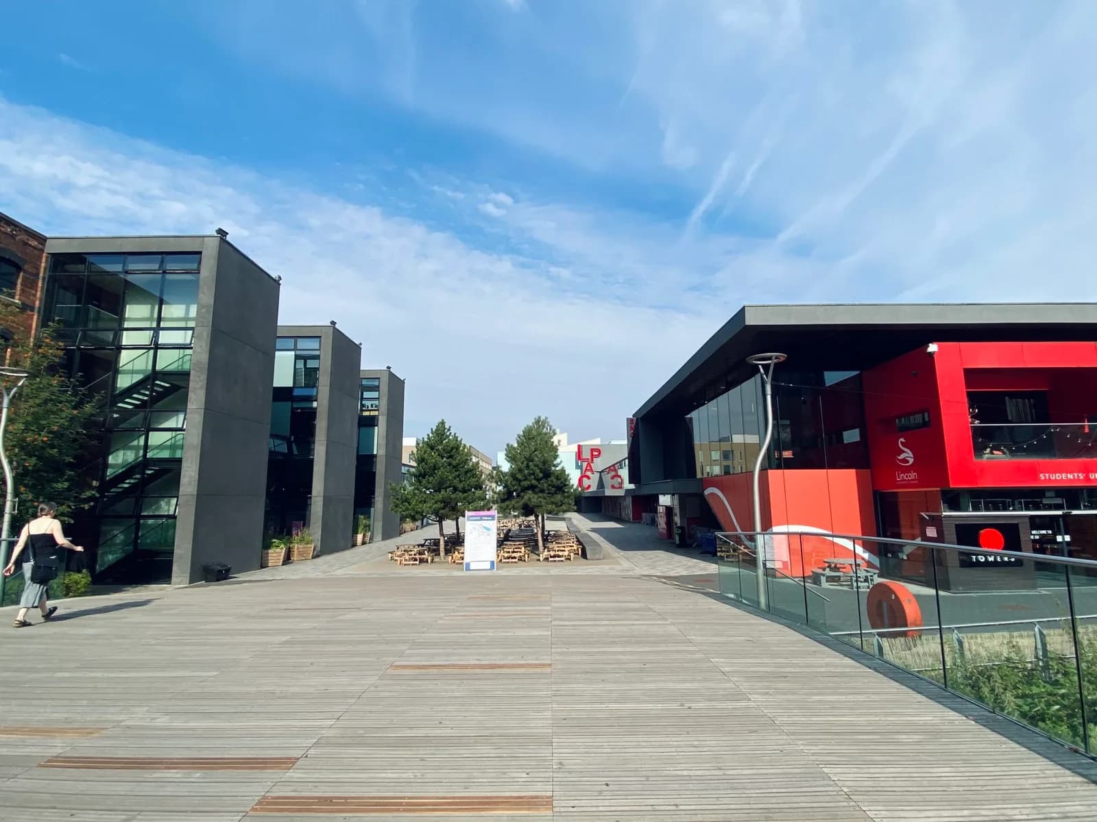 Exterior of Lincoln Arts Centre (LPAC) on the University of Lincoln Brayford Pool campus