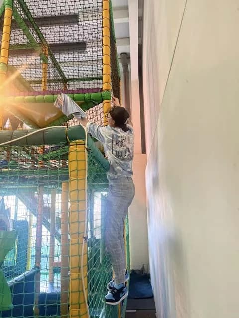 Multi-level soft play frame with slides and tunnels at Jungle Adventure, Colchester