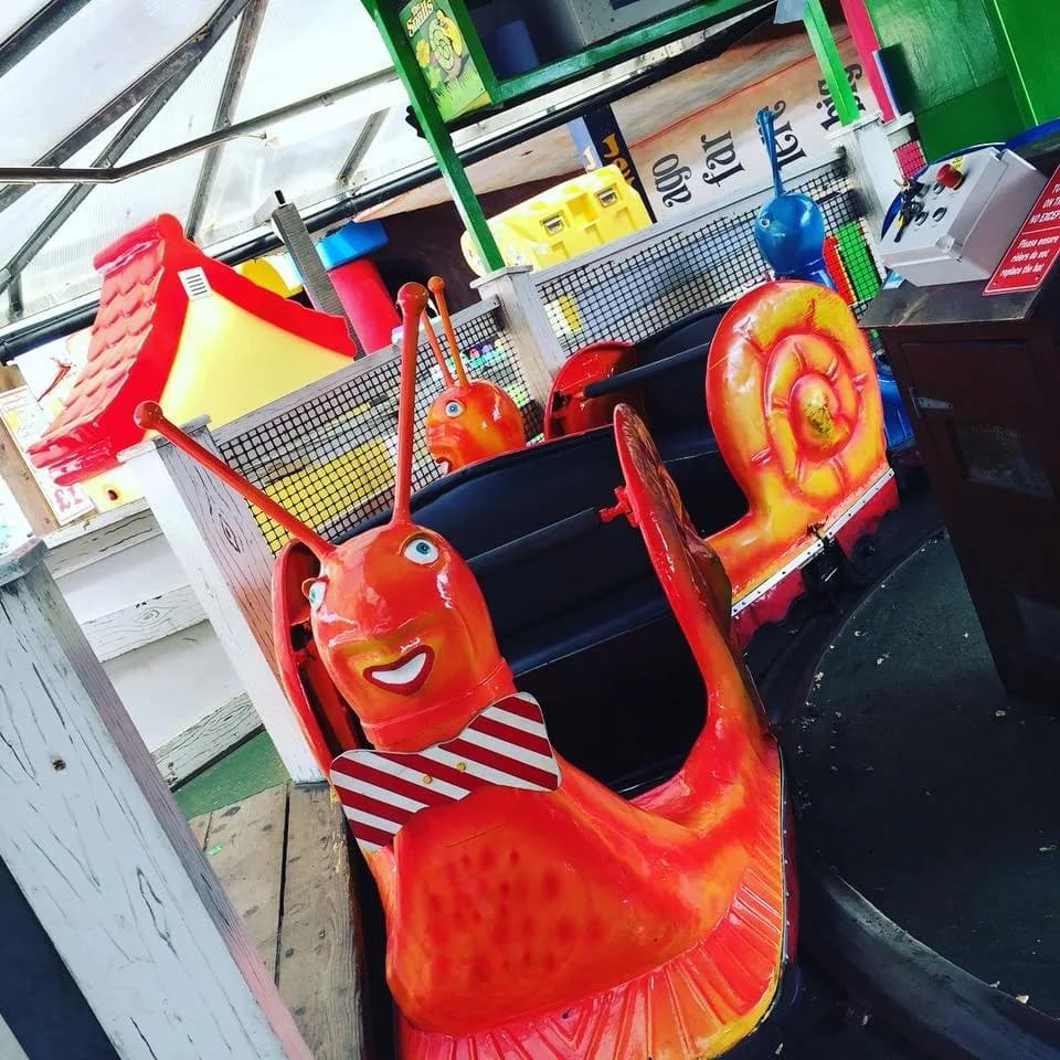 The Super Snails ride at Joyland, Great Yarmouth