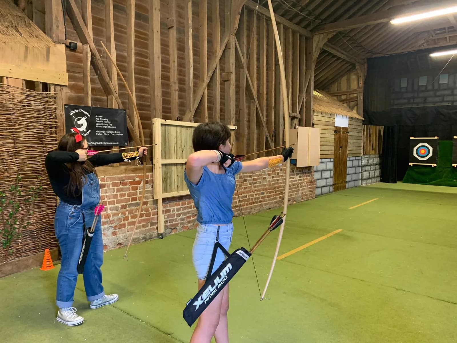 Indoor archery range at White Dragon Activity Centre, Bures