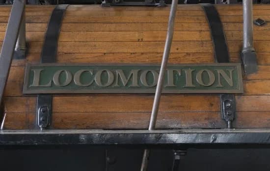 Locomotion No.1 steam locomotive on display at Locomotion railway museum, Shildon