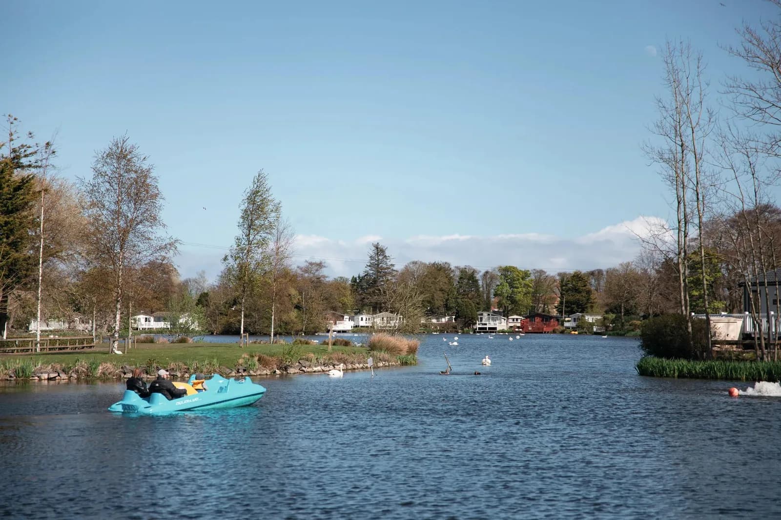 Boating lake at Haven Haggerston Castle holiday park