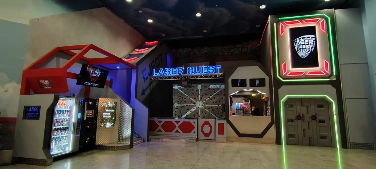 Entrance to Laser Quest Manchester on the top floor of the Trafford Centre