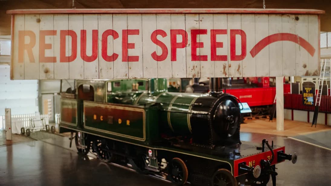 Steam locomotive BCDR No.31 on display in the Ulster Transport Museum Rail Gallery