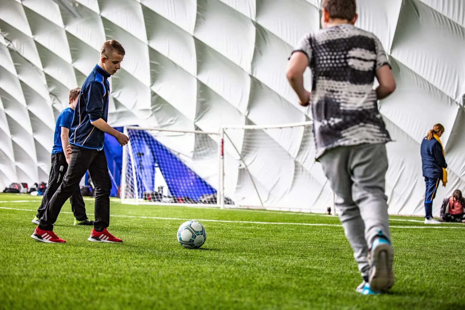 Indoor football at Colin Glen Forest Park