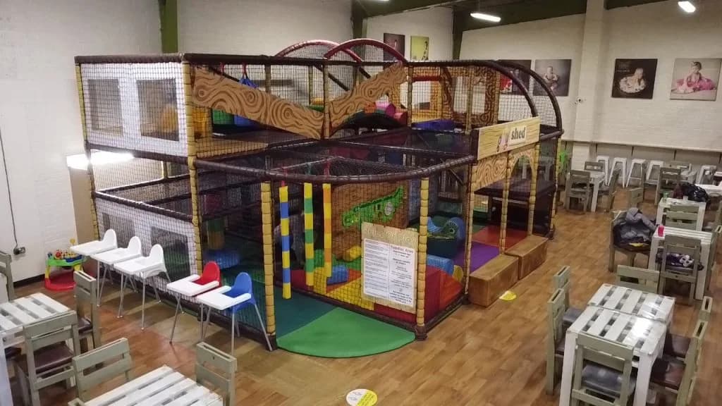 The Play Shed indoor soft play area with childrens playframes