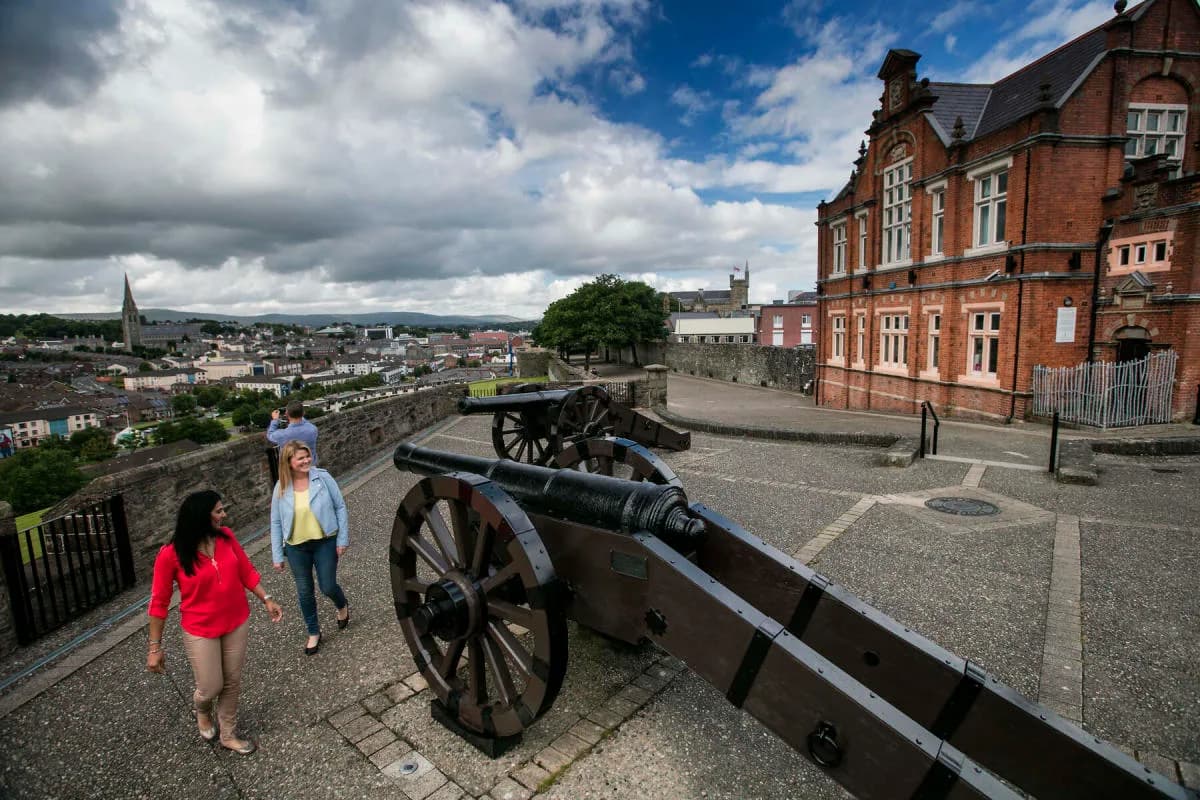 A view of the historic 17th-century Derry City Walls