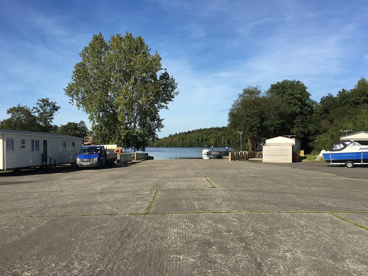RAF Castle Archdale sea plane ramp on the shore of Lough Erne, Castle Archdale Country Park