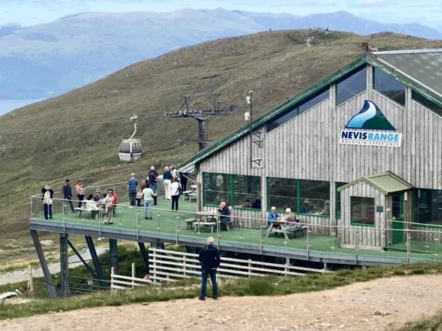 Nevis Range mountain gondola with scenic Highland views