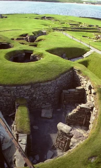 Jarlshof prehistoric settlement ruins on the coast of Sumburgh, Shetland