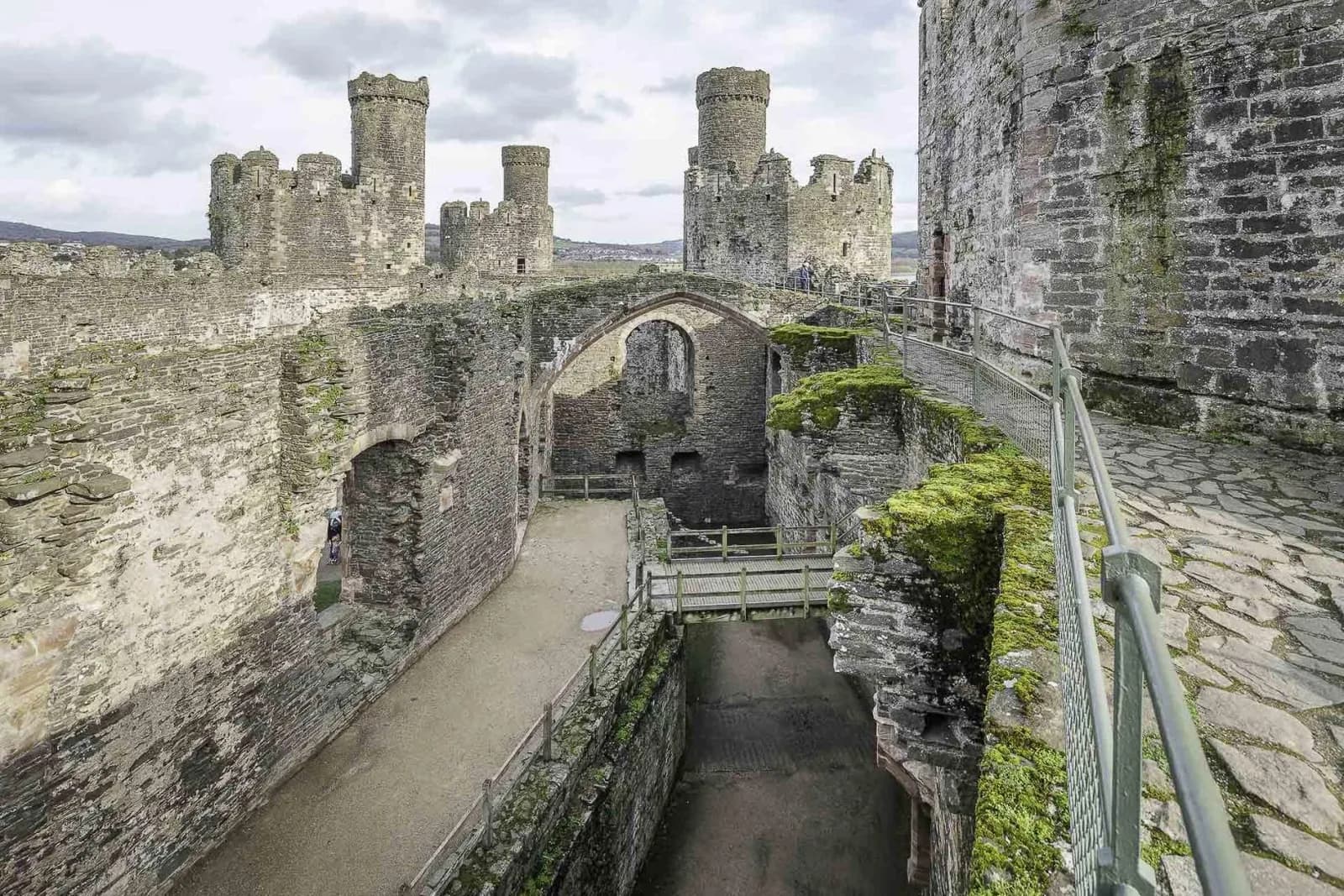 Eastward view across Conwy Castle