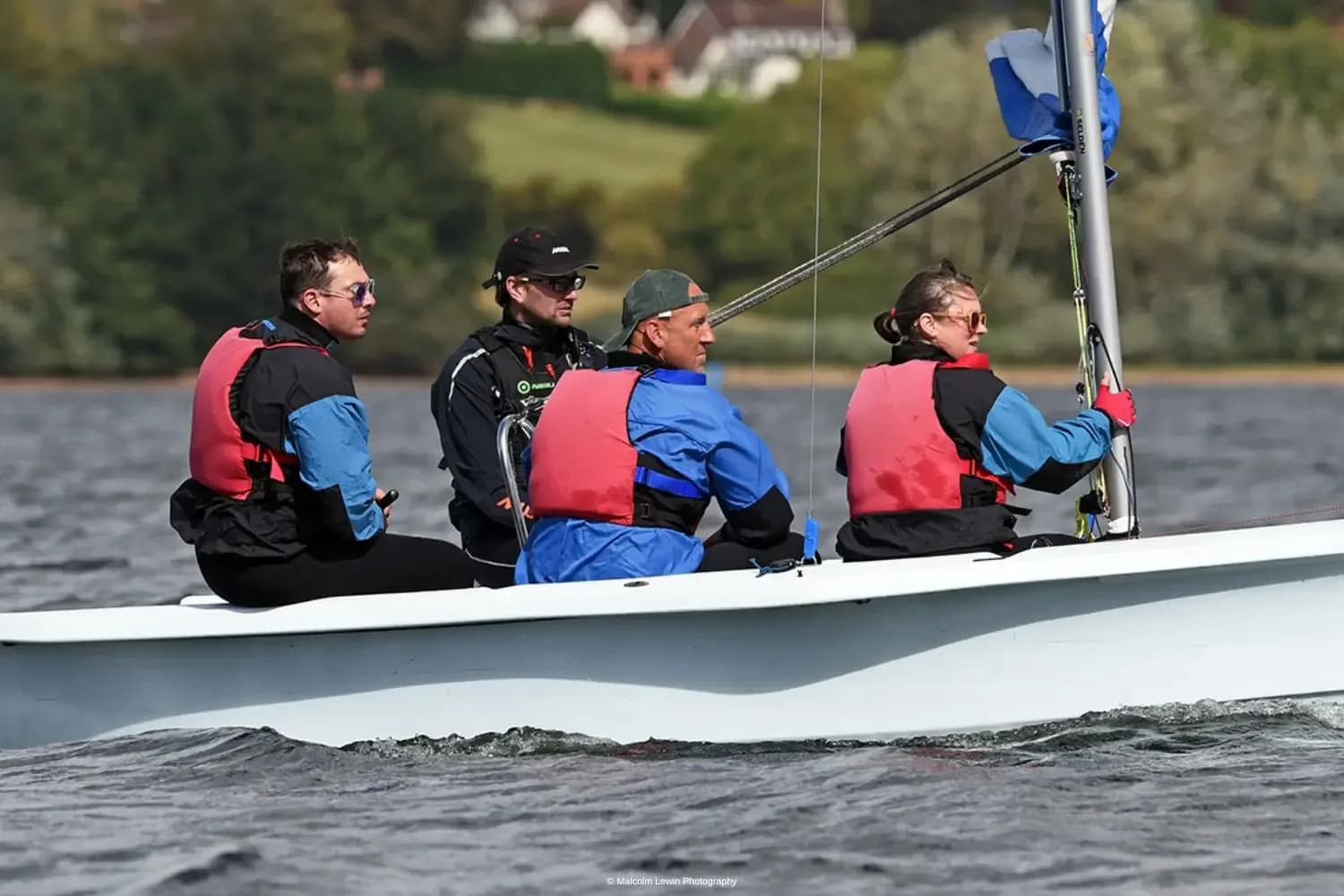 Adults sailing on Draycote Water reservoir in Rugby