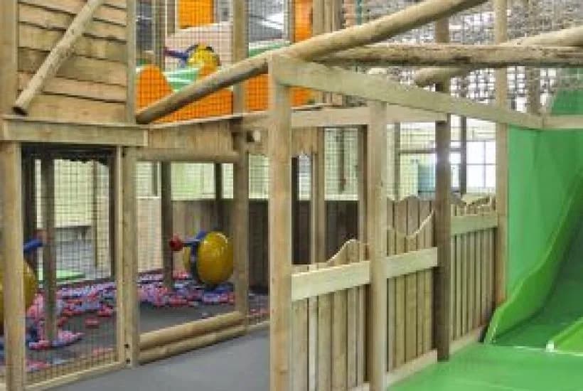 Soft play area at Come Into Play with slides and ball pits