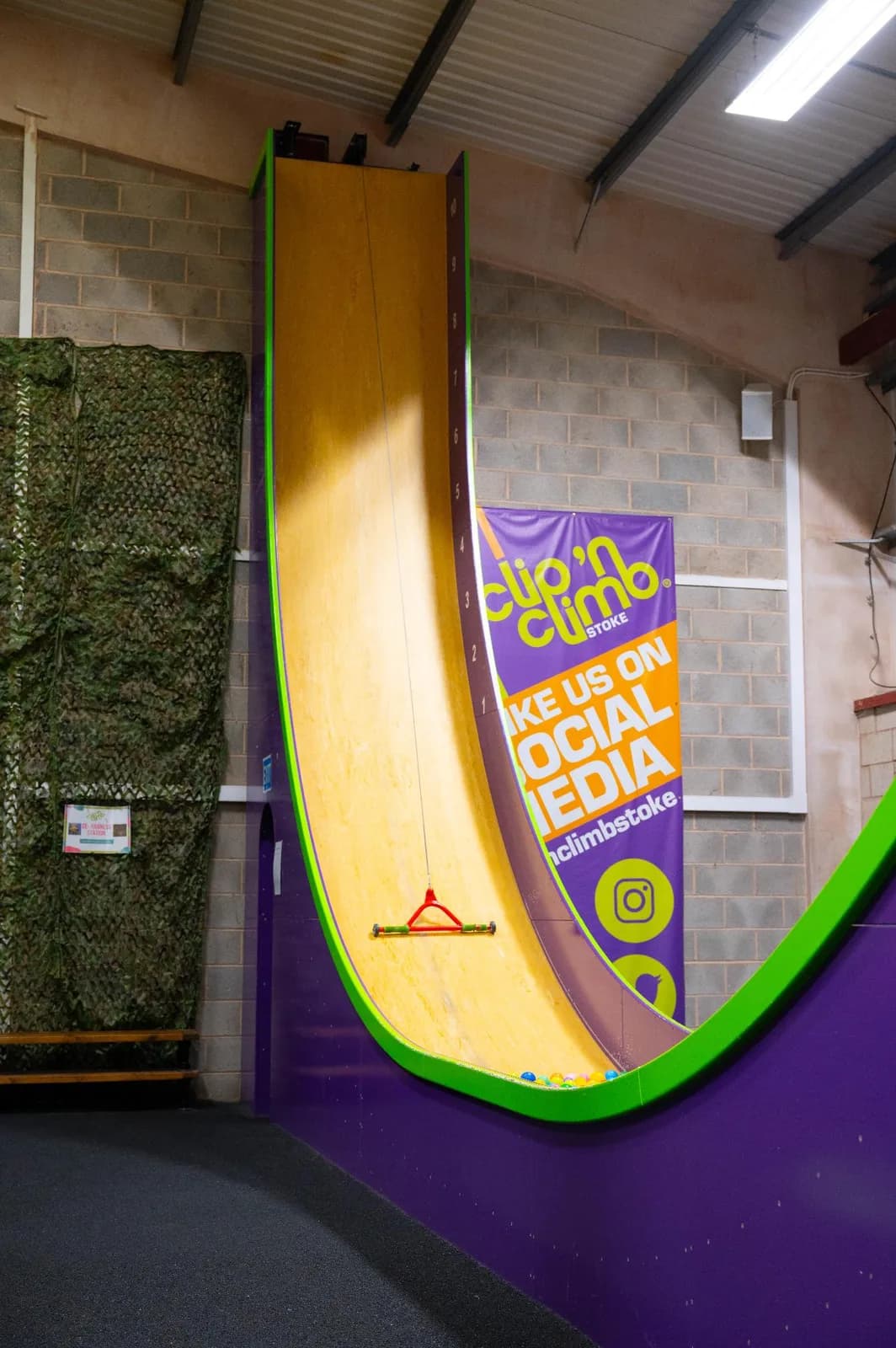 Dropslide attraction at Clip 'n Climb Stoke