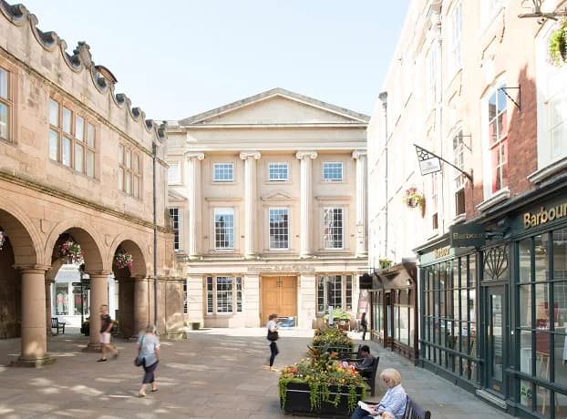 Exterior of Shrewsbury Museum and Art Gallery in The Square, Shrewsbury