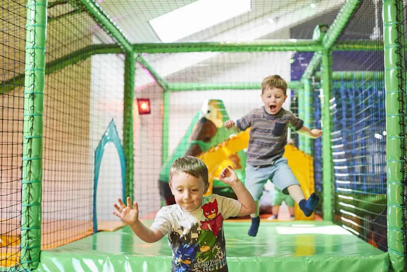 Children playing on the soft play frame at Monkey Maze in Garforth