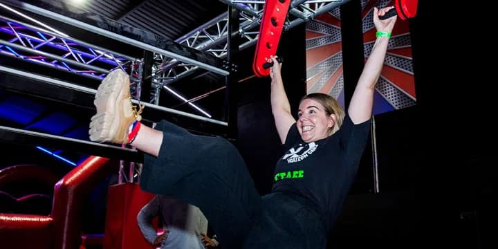 Child climbing obstacles at Ninja Warrior UK Sheffield