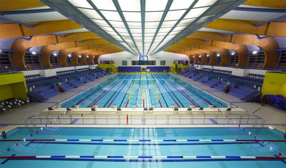 Swimming pool at Sunderland Aquatic Centre with diving boards