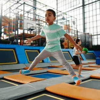 Children jumping on trampolines at Newcastle Trampoline Park