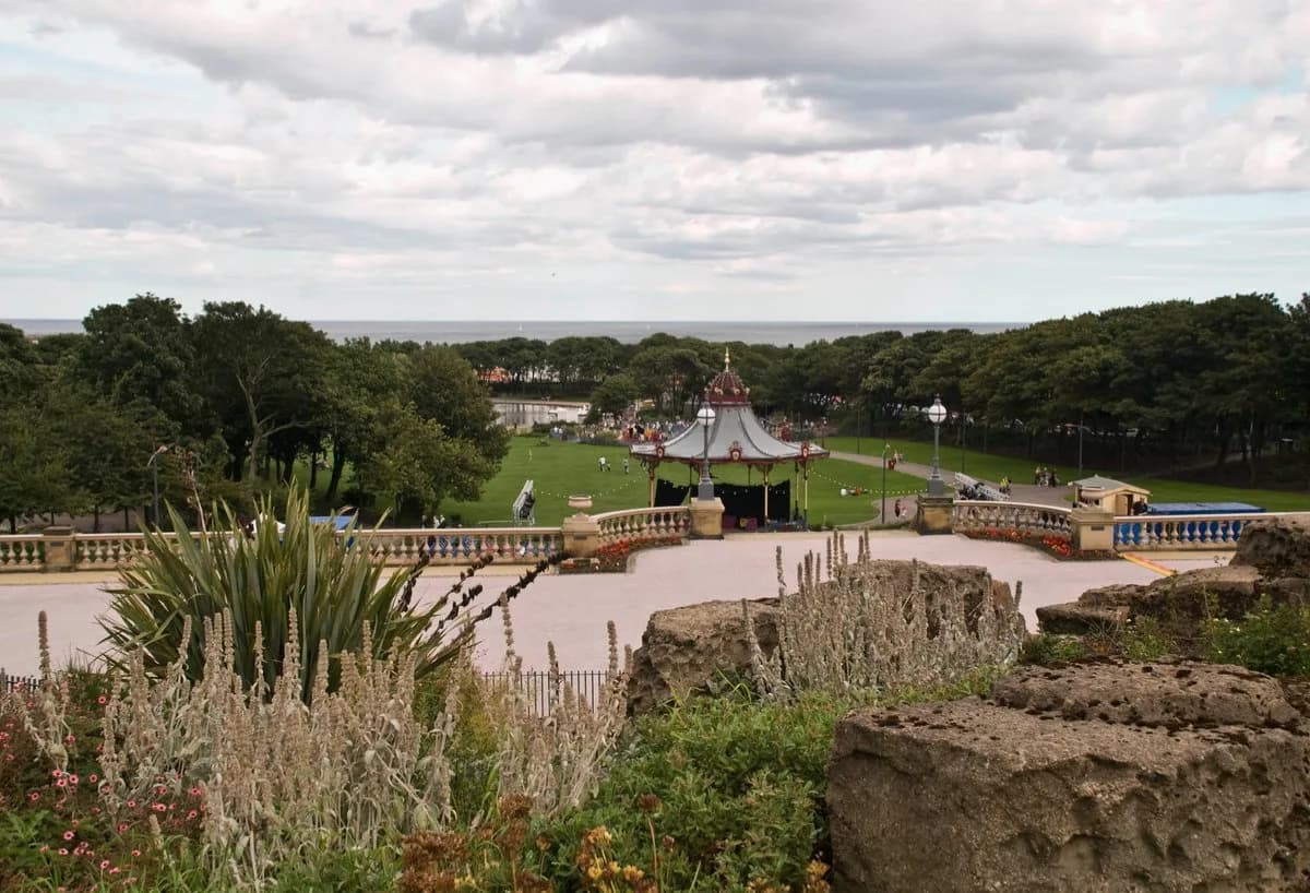 South Marine Park boating lake and bandstand