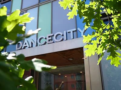 Dance City building exterior on Temple Street, Newcastle