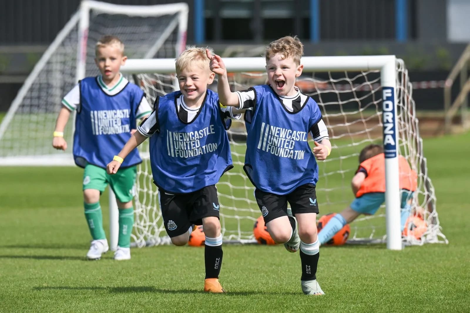Children playing football at Newcastle United Foundation training ground