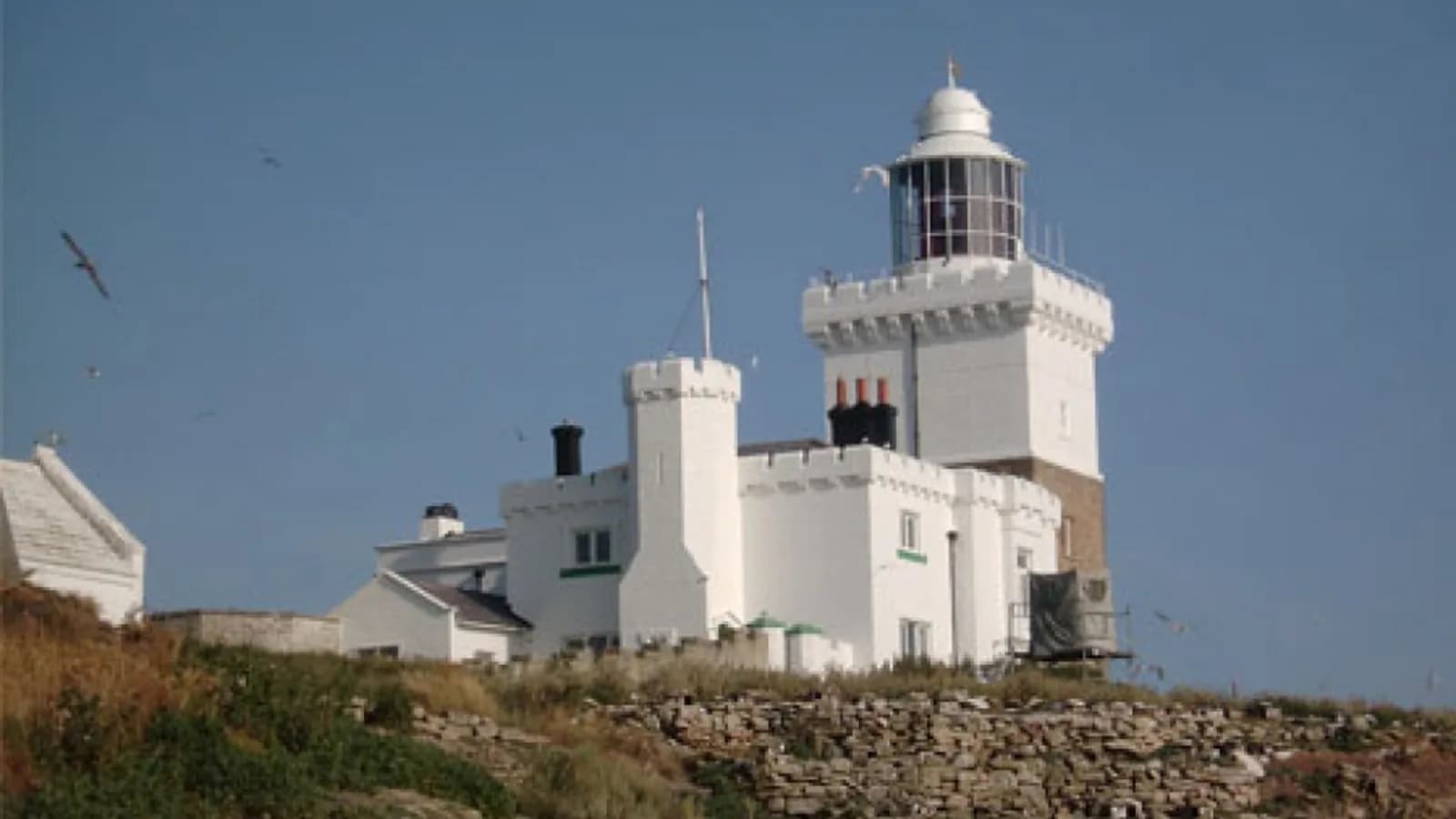Coquet Island lighthouse viewed from the sea