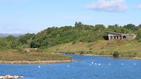 Hauxley Wildlife Discovery Centre and Druridge Bay landscape view