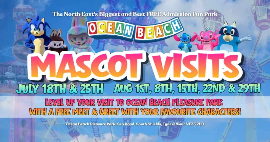 Ocean Beach Pleasure Park mascot and entrance