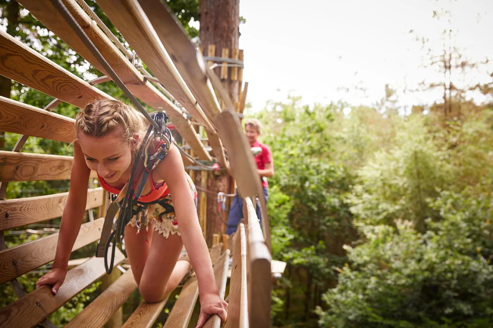 Person on a high ropes course at Go Ape Matfen
