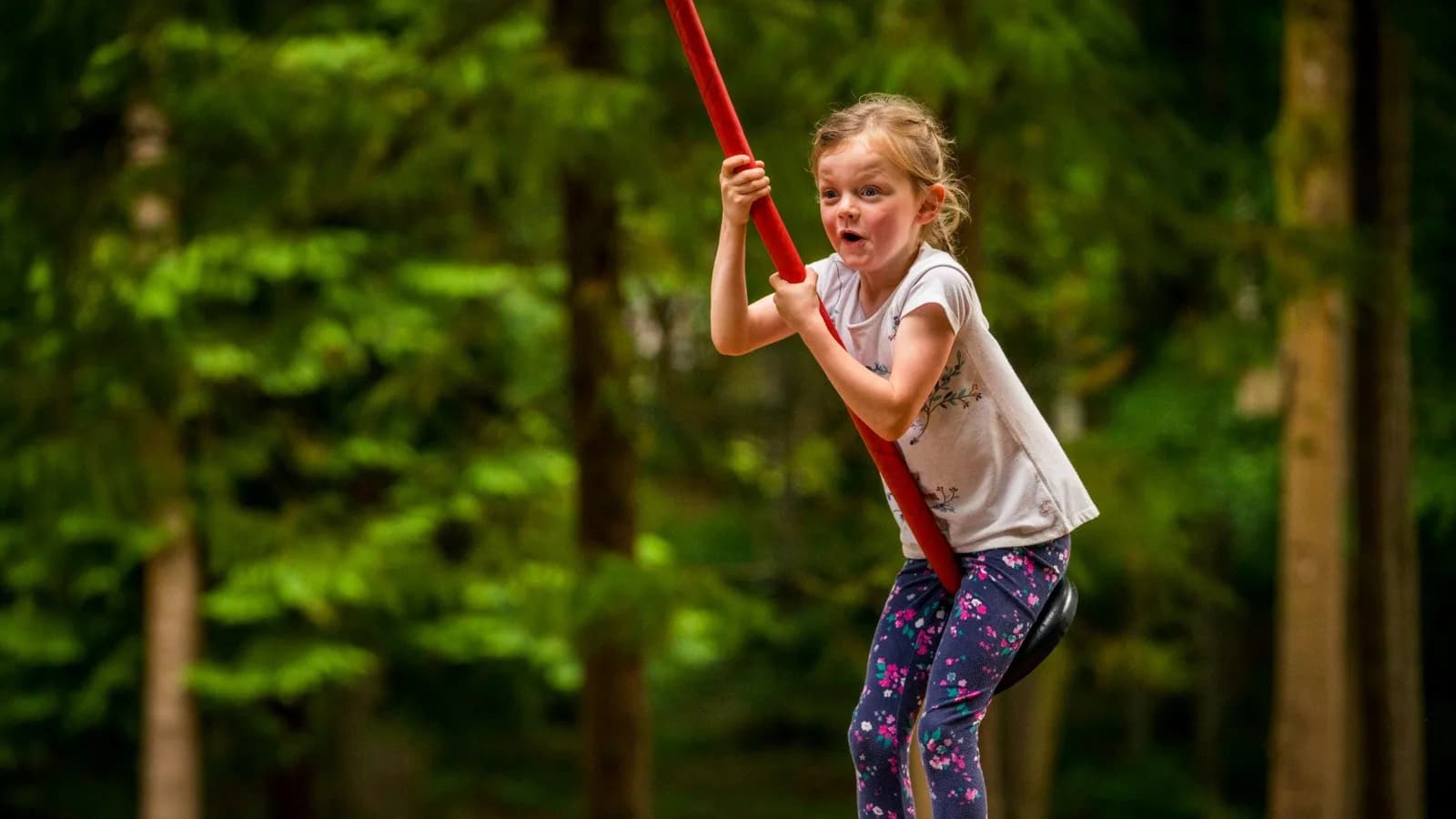 Children on the zip wire at Bowhill House Adventure Playground