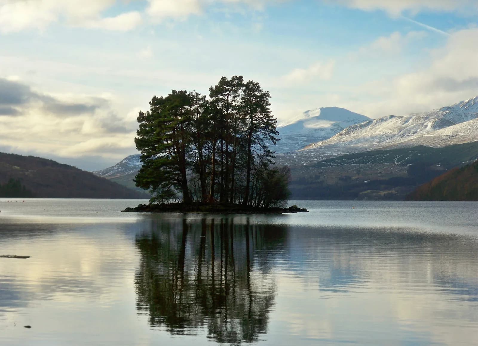 Loch Tay and Ben Lawers mountain from the water