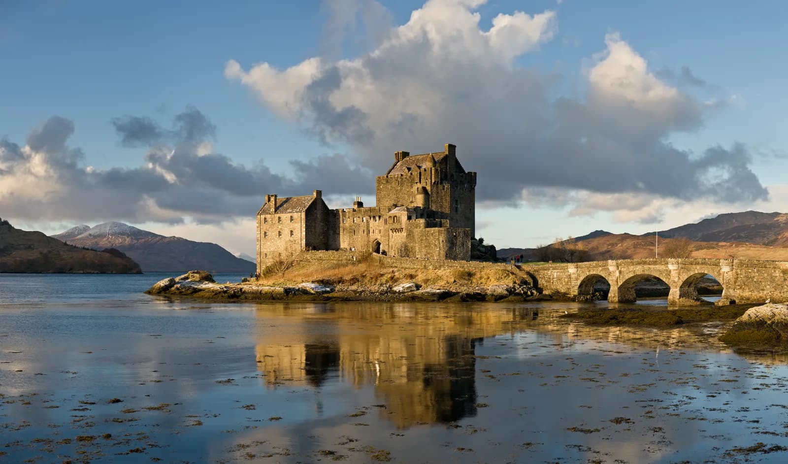 Eilean Donan Castle exterior view from across the water