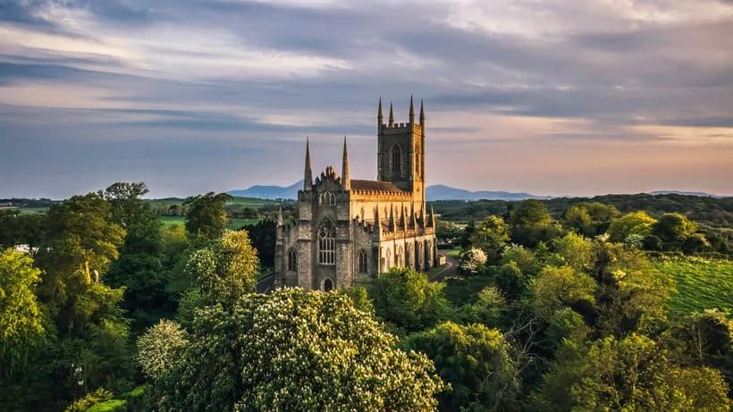 Down Cathedral on the Hill of Down, Downpatrick (drone view)