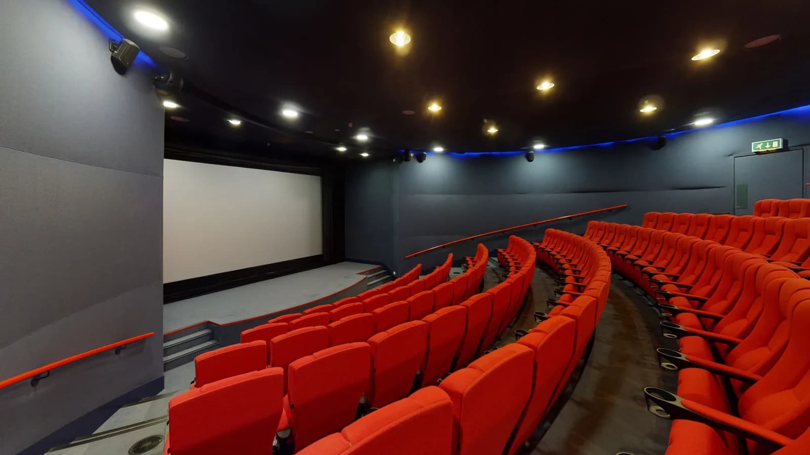 Aberystwyth Arts Centre cinema screen showing a film