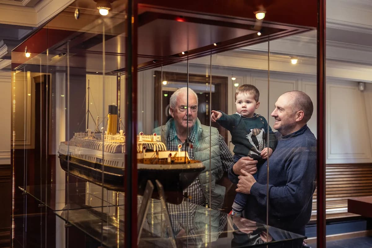 SS Nomadic family photo - families exploring the historic ship at Hamilton Dock