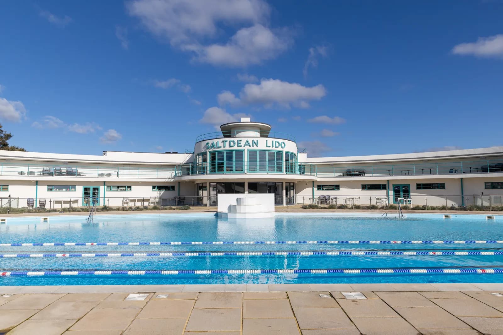 Saltdean Lido outdoor pool and lawns