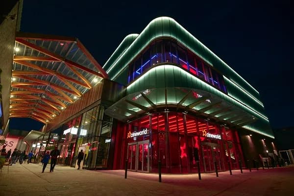Cineworld Bracknell exterior at The Lexicon shopping centre, Bracknell